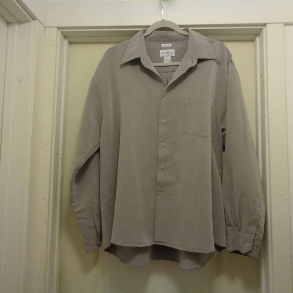 MODERN ELEMENTS GREY GANGSTER SUEDED SHIRT X LG